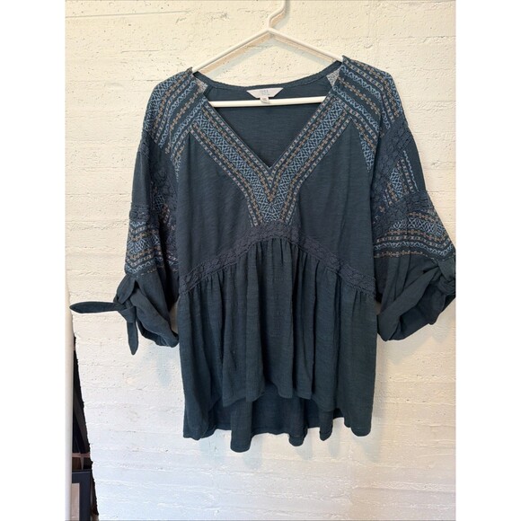 Time And True Mixed Peasant Top, Hobo Cottagecore Fairy XXL - Picture 2 of 8